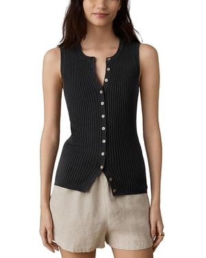Faherty Miramar Linen Blend Cami Cardigan - Black
