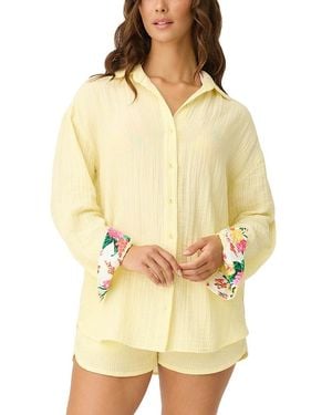 PQ Swim Contrast Cuff Shirt - Yellow