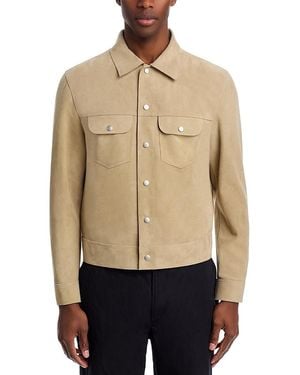FRAME Suede Trucker Jacket - Natural