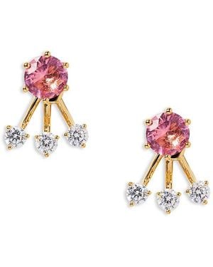Nadri Natural Beauty Jacket Earrings - Pink