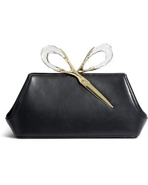 Alexis The Scissor Leather Clutch - Black