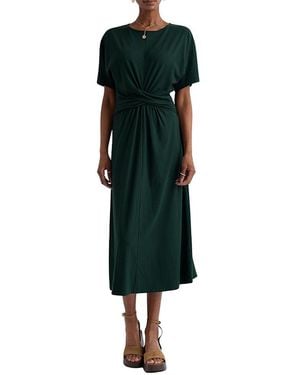 Seasalt Cornwall Water Mint Knot-Waist Jersey Midi Dress - Green