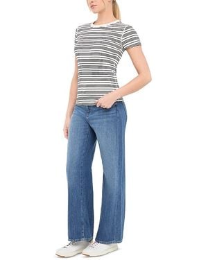 Three Dots Cotton Short Sleeve Crewneck Tee - Blue