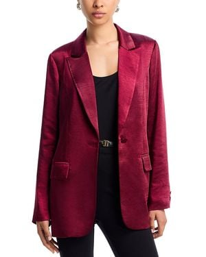 Aqua Satin Blazer - Red