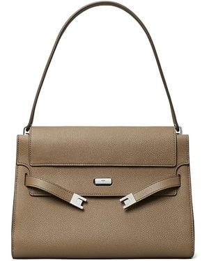 Tory Burch Lee Radziwill Pebble Leather Large Shoulder Bag - Metallic