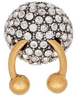 Balmain Piercing Brass And Rhinestone Ring - White