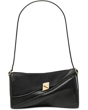 Kate Spade Deco Leather Twisted Flap Shoulder Bag - Black