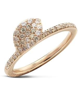 Pasquale Bruni 18K Rose Secret Garden Single Petal Pave Diamond Ring - White