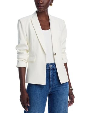 Aqua Side Button Blazer - White