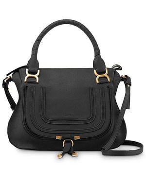 Chloé Marcie Medium Leather Satchel - Black