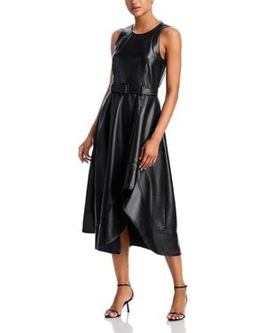 Cinq  Sept Zelda Faux Leather High Low Hem Dress in Red | Lyst
