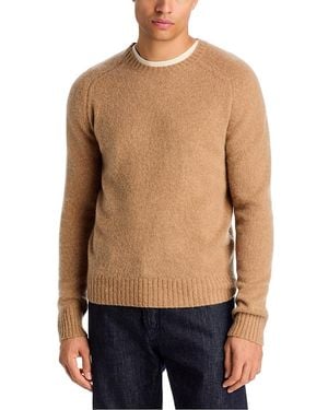 Polo Ralph Lauren Suede Elbow Patch Wool Blend Crewneck Sweater - Blue
