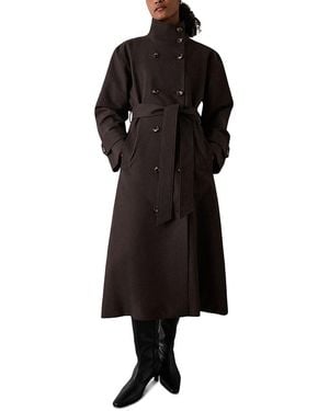 Whistles Funnel Neck Trench Coat - Black