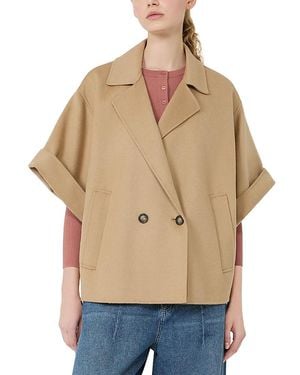 Weekend by Maxmara Wkdneo Wool Short Double Breasted Coat - Natural