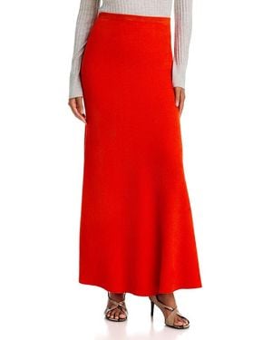 Zankov Zander Knit Side Slit Maxi Skirt - Red