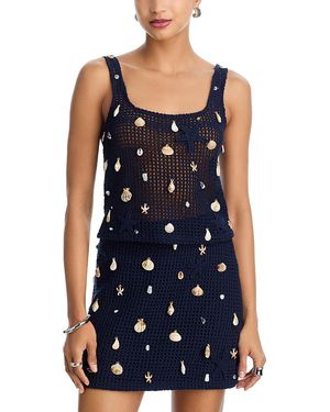 Aqua The Lotus X Crochet Treasure Tank - Blue