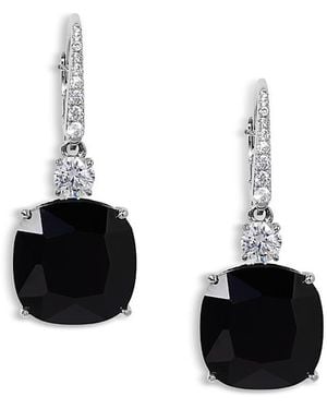 Nadri Soleil Cubic Zirconia Clear & Color Cushion Drop Earrings - Black