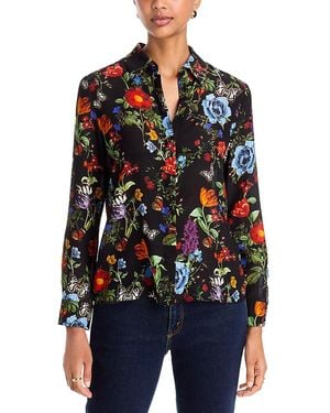 Alice + Olivia Willa Silk Shirt - Black