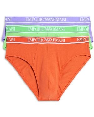 Emporio Armani Briefs, Pack Of 3 - Orange