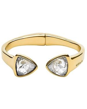 Uno De 50 Bracelet With Two Faceted Crystals - Metallic