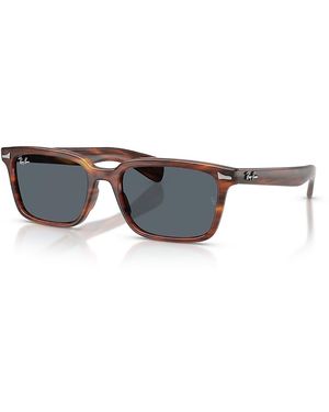 Ray-Ban Brunel Rectangular Sunglasses, 56Mm - Gray