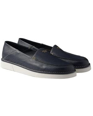 Prada Leather Slip-On Loafers - Blue