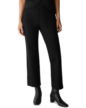 Eileen Fisher Washable Stretch Crepe Ankle Kick Flare Pants - Black