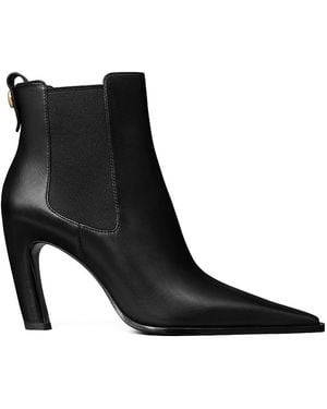 Tory Burch Romy 85 Leather Chelsea Boots - Black