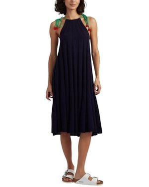 Chinti & Parker Cotton Cherry Swing Dress - Blue