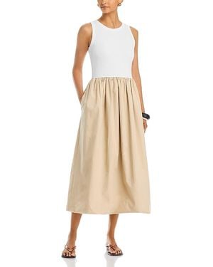 SINGLE THREAD Mixed Media Bubble Dress - Natural