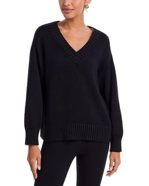 L'Agence Paxton Cotton V-Neck Sweater - Blue