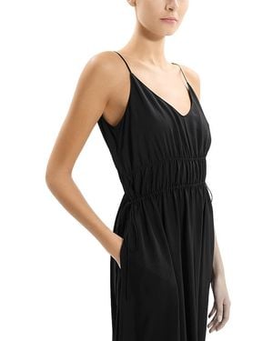 Theory Gathered V Tie Dress - Black