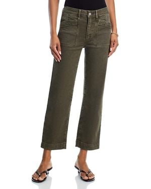 PAIGE Quincy Mid Rise Relaxed Ankle Jeans - Green