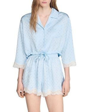 Sandro Embellished Shirt - Blue