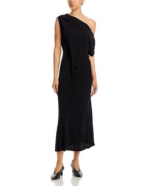Co. Draped Off Shoulder Dress - Black