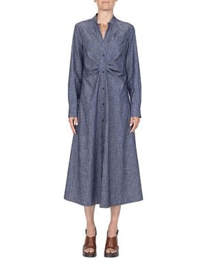 Callas Milano Genny Long Sleeve Shirt Dress - Blue