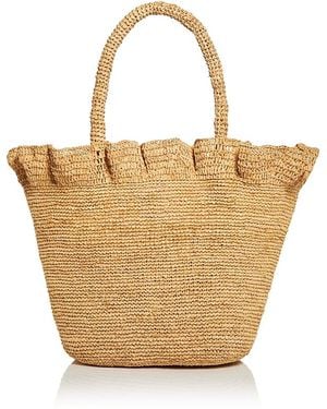 Loeffler Randall Cyrus Raffia Ruffle Tote - Natural