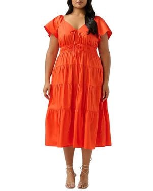 Estelle Ana Midi Dress - Red
