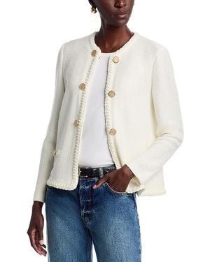 Misook Wrinkle Resistant Soft Knit Jacket - White