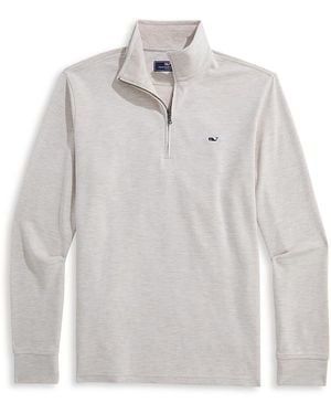Vineyard Vines Saltwater Quarter Zip Long Sleeve Sweatshirt - Gray