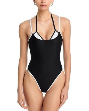 Aqua Swim Layered One Piece Swimsuit - Black