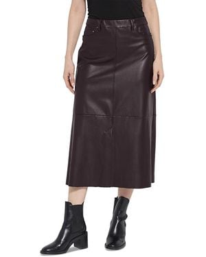 Lyssé Warren Faux Leather Midi Skirt - Black