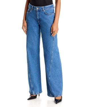 Cinq À Sept Carina Mid Rise Wide Leg Jeans - Blue