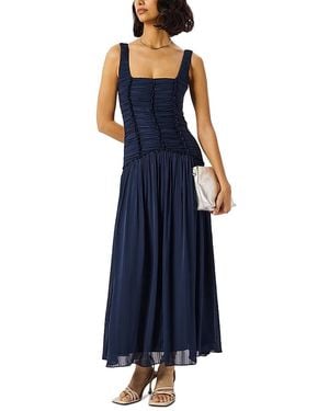 Whistles Shirred Bodice Dress - Blue