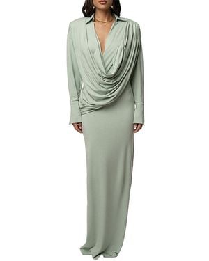 JLUXLABEL Poise Draped Maxi Dress - Green