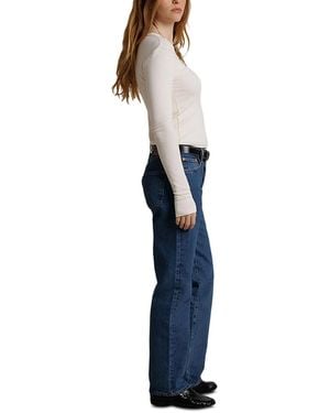 PERFECTWHITETEE Ivanna Micro Modal Cashmere Rib Long Sleeve Top - Blue