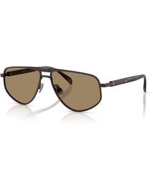 Brunello Cucinelli Square Sunglasses, 58Mm - Metallic