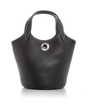 Veronica Beard Anchor Leather Top Handle Bag - Black