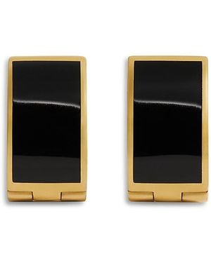 TOTEME Signature Jet Inlay Hoop Earrings - Black