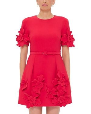 LEO LIN Aurelie Applique Mini Dress - Red